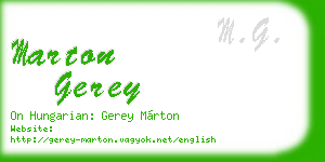 marton gerey business card