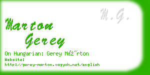 marton gerey business card